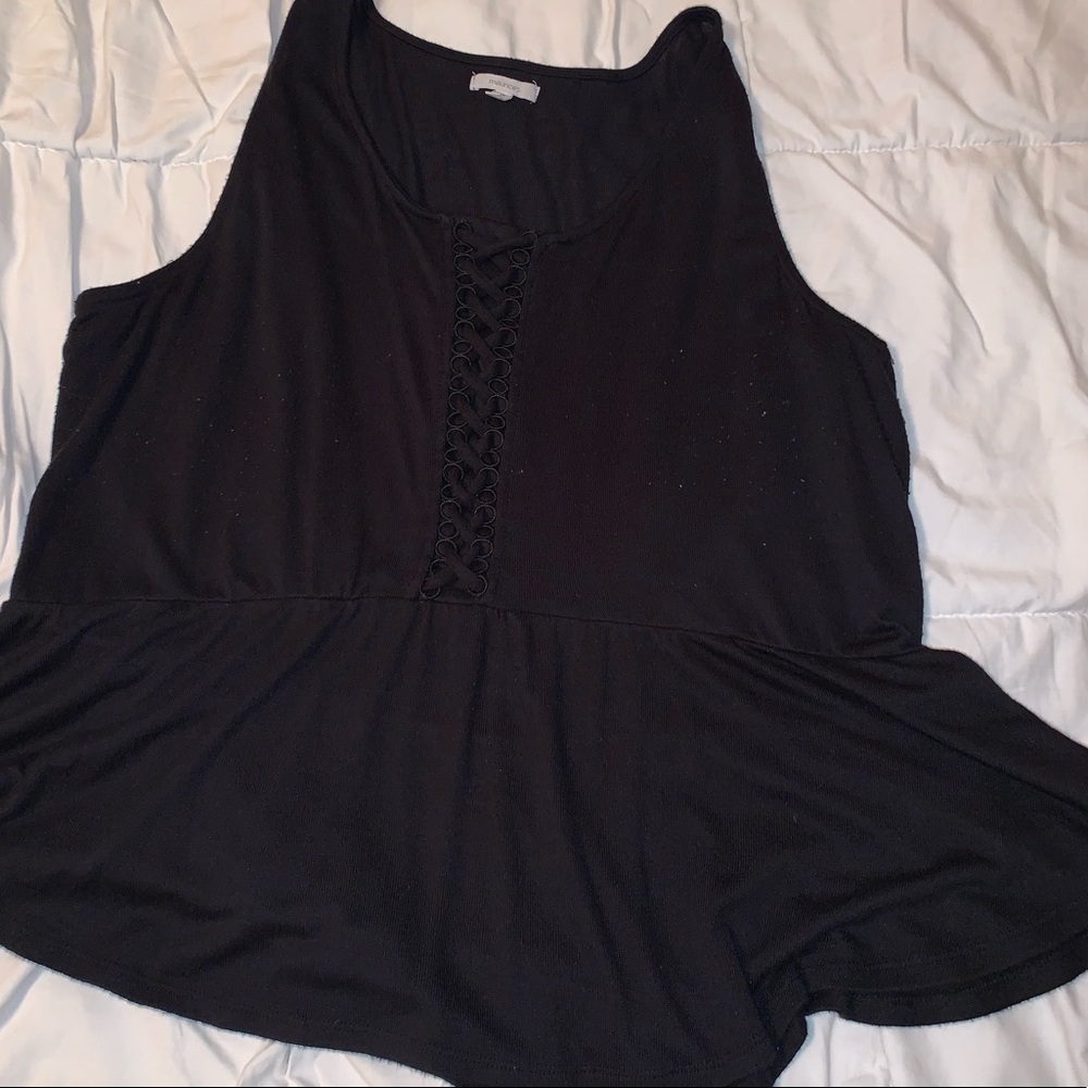 Black peplum tank
